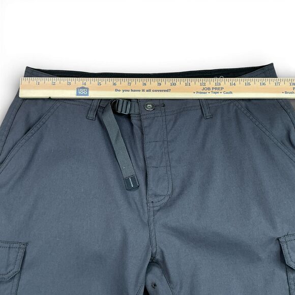 prAna Men’s Zogger Jogger Pants 35x30 Gray Cargo Nylon Belted Gorpcore Hiking - Picture 9 of 10